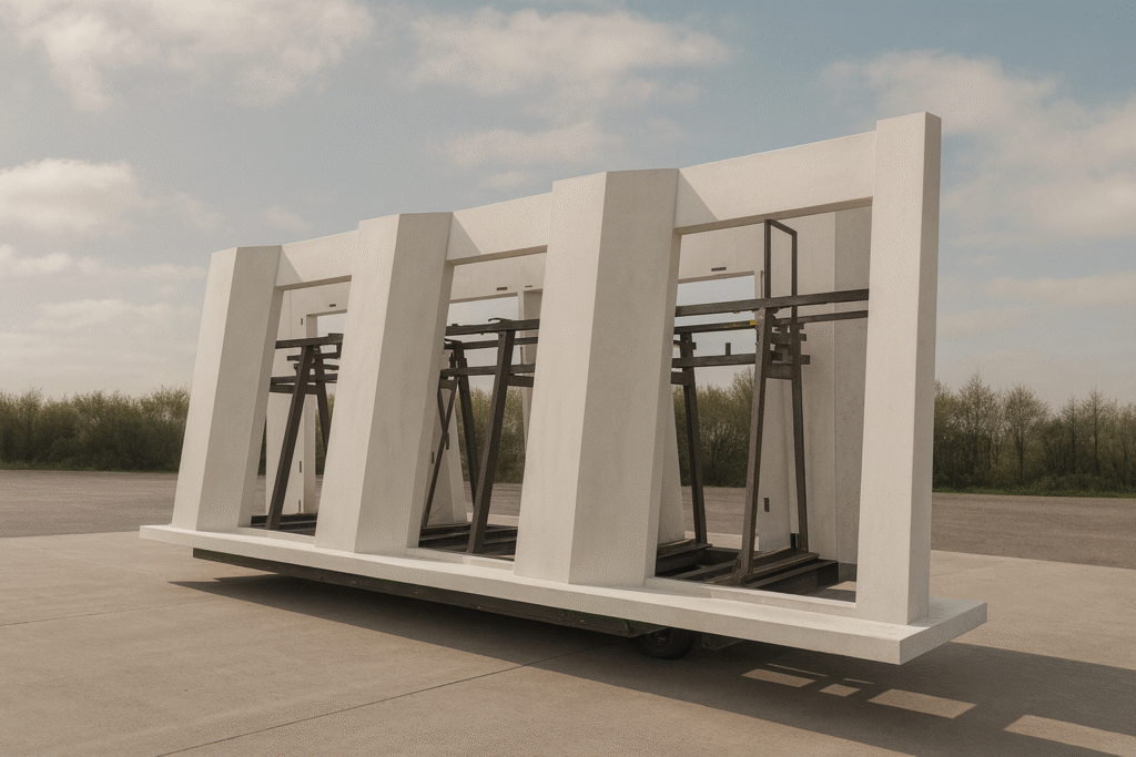 Bespoke precast concrete structural frames manufactured using custom concrete moulds in Northern Ireland