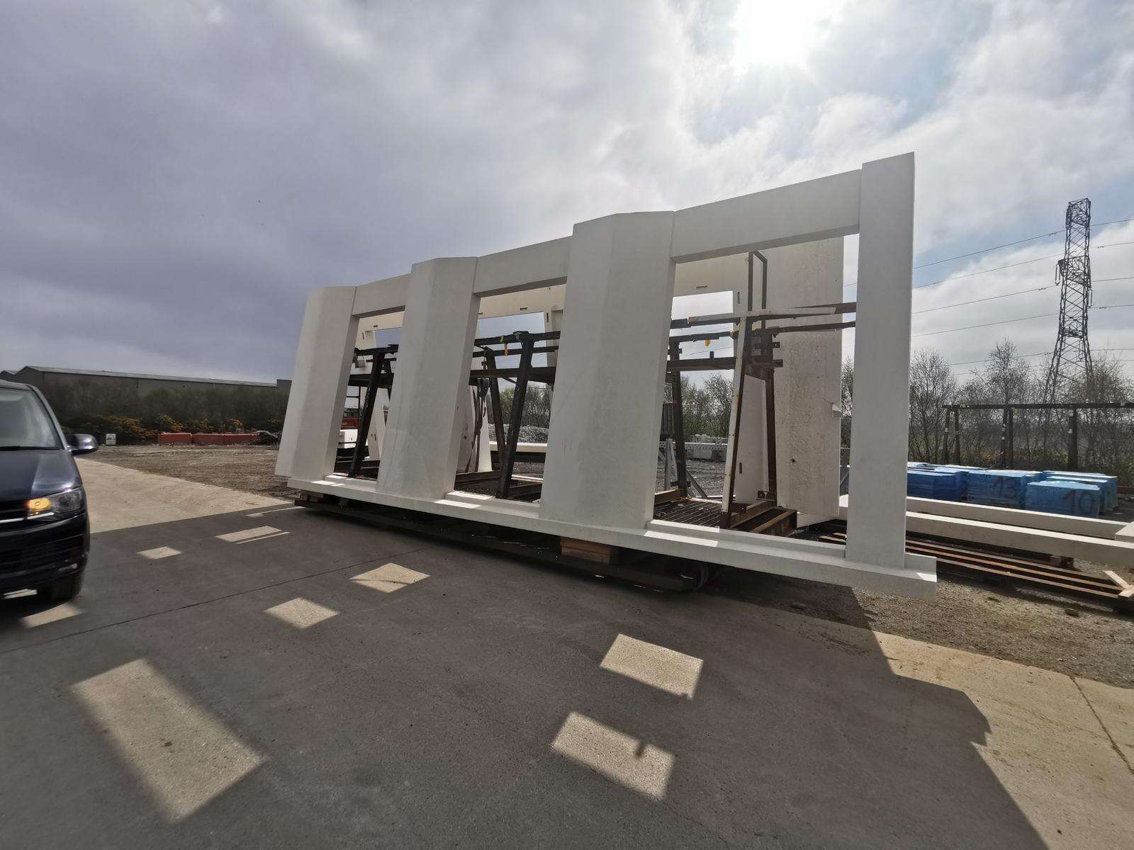 Large precast concrete structural elements produced using bespoke concrete moulds in Northern Ireland