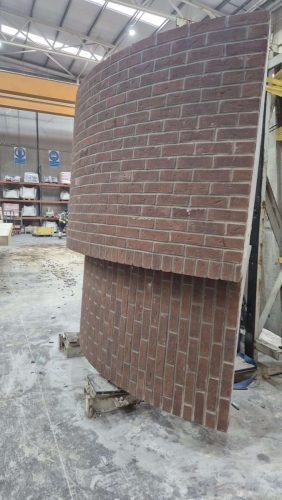 Textured brick-pattern concrete mould finish