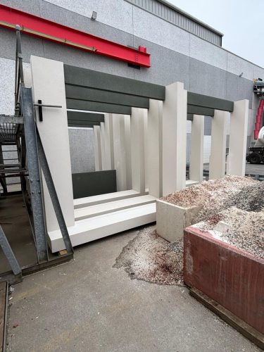 Finished precast concrete elements produced with bespoke moulds